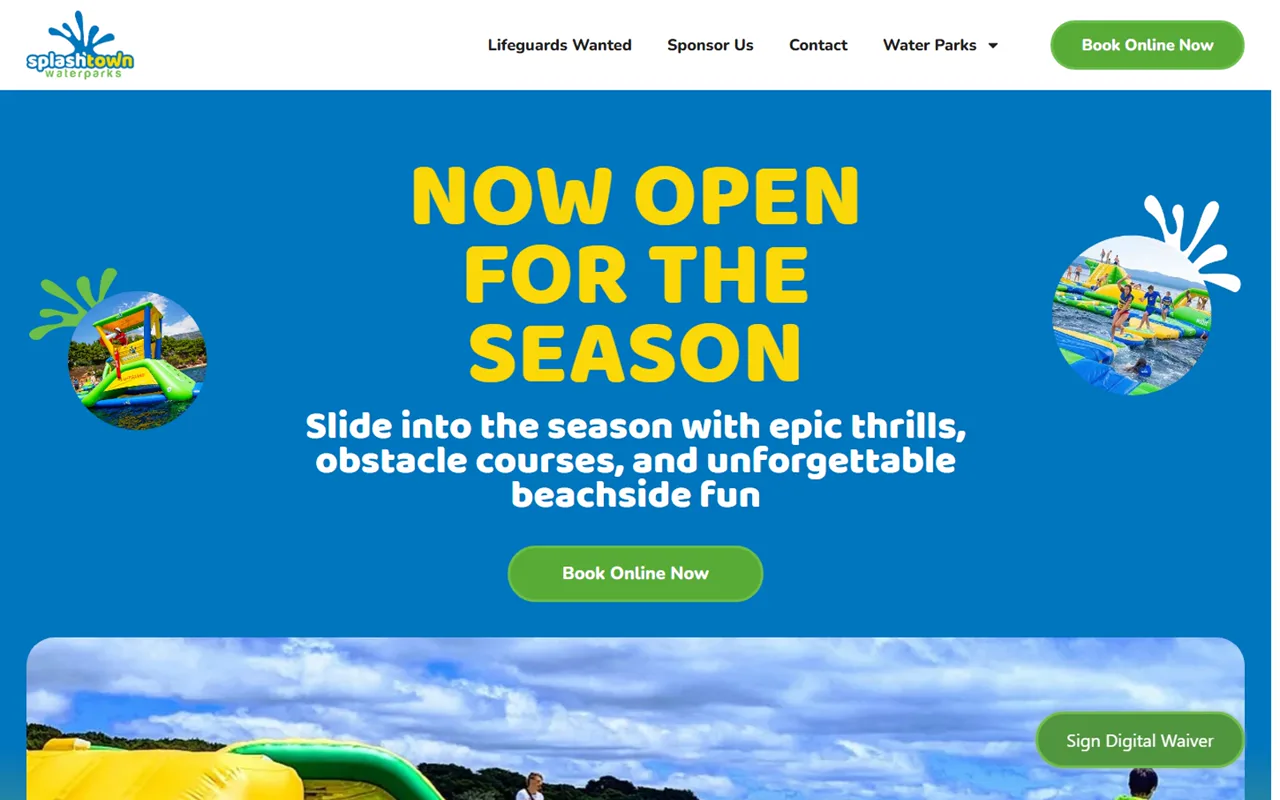 SplashTown Water Parks website project preview